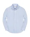 Hope & Henry Boys' Organic Long Sleeve Seersucker Button Down Shirt - Baby In Blue
