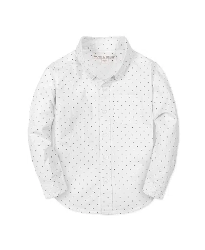 Hope & Henry Kids' Organic Long Sleeve Seersucker Shirt In Blue