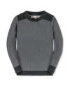 Hope & Henry Kids' Organic Long Sleeve Shoulder Detail Crewneck Pullover Sweater In Gray