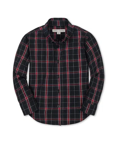 Hope & Henry Boys' Organic Long Sleeve Stretch Poplin Shirt - Little Kid, Big Kid In Blue