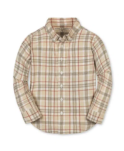 Hope & Henry Boys' Organic Long Sleeve Stretch Poplin Shirt - Little Kid, Big Kid In Brown