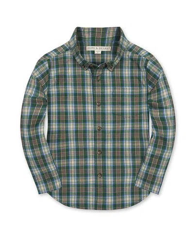 Hope & Henry Boys' Organic Long Sleeve Stretch Poplin Shirt - Little Kid, Big Kid In Multi
