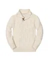 Hope & Henry Kids' Organic Mock Neck Cable Sweater In Neutral