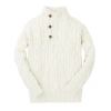 Hope & Henry Boys' Organic Mock Neck Cable Sweater, Kids In Soft White