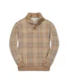 Hope & Henry Kids' Organic Mock Neck Intarsia Sweater In Brown