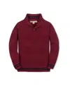 Hope & Henry Kids' Organic Mock Neck Stripe Sweater In Burgundy