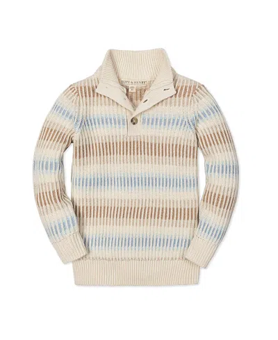 HOPE & HENRY BOYS' ORGANIC MOCK NECK STRIPE SWEATER - LITTLE KID, BIG KID