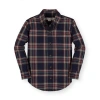 Hope & Henry Baby Boys' Poplin Button Down Shirt, Infant In Navy Holiday Plaid