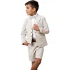 Hope & Henry Boys' Organic Seersucker Short, Kids In Tonal Tan Seersucker