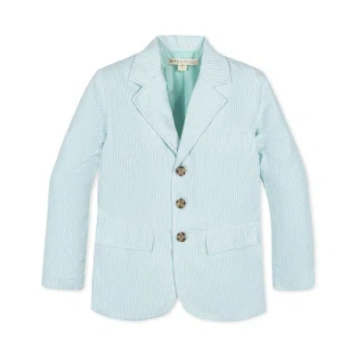 Hope & Henry Babies'  Boys' Organic Seersucker Suit Jacket, Toddler In Mint Seersucker