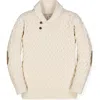 Hope & Henry Boys' Shawl Collar Sweater, Kids In Ivory Herringbone Cable