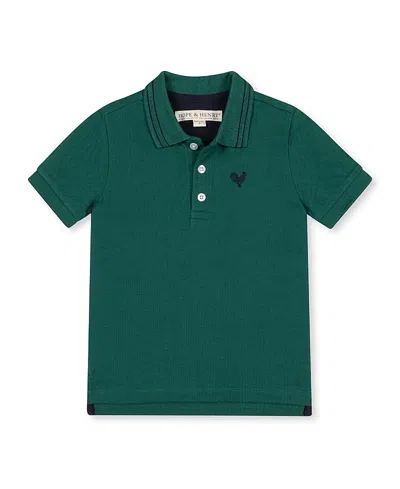 Hope & Henry Boys' Organic Short Sleeve Knit Pique Polo Shirt - Big Kid In Green