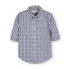 Hope & Henry Boys' Organic Stretch Poplin Roll-up Shirt, Kids In Navy Gingham