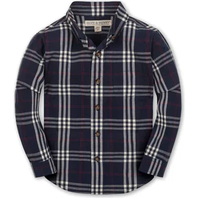 Hope & Henry Boys' Organic Stretch Poplin Shirt, Kids In Blue