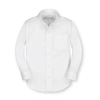 Hope & Henry Boys' Organic Stretch Poplin Shirt, Kids In Bright White