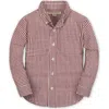 Hope & Henry Boys' Organic Stretch Poplin Shirt, Kids In Burgundy