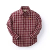 Hope & Henry Boys' Poplin Button Down Shirt, Kids In Red And White Plaid