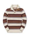 Hope & Henry Kids' Organic Mock Neck Stripe Sweater In Multi