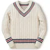 Hope & Henry Baby Boys' Organic V-neck Cricket Sweater, Infant In Antique White