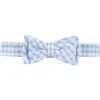 Hope & Henry Boys' Seersucker Bow Tie, Kids In Classic Blue Gingham