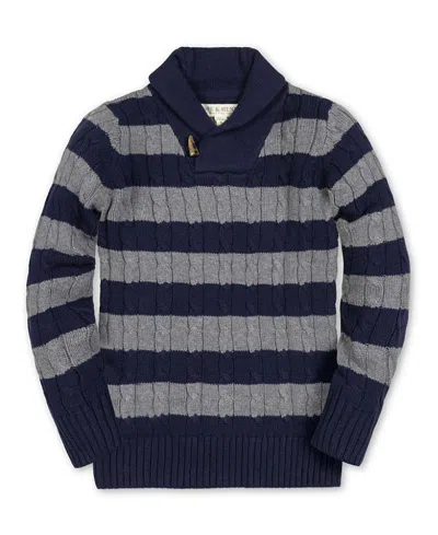 Hope & Henry Boys' Shawl Collar Cable Sweater - Little Kid, Big Kid In Blue