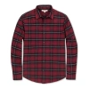 Hope & Henry Brushed Flannel Button Down Shirt In Oxblood City Plaid