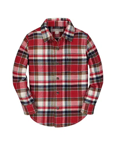Hope & Henry Brushed Twill Shirt In Red