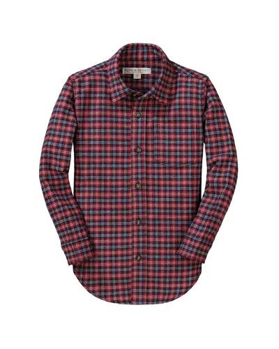 Hope & Henry Brushed Twill Shirt In Red