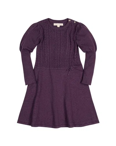 Hope & Henry Kids'  Bubble Sleeve Sweaterdress In Purple