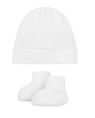 Hope & Henry Kids'  Cable Stitch Beanie And Bootie In White