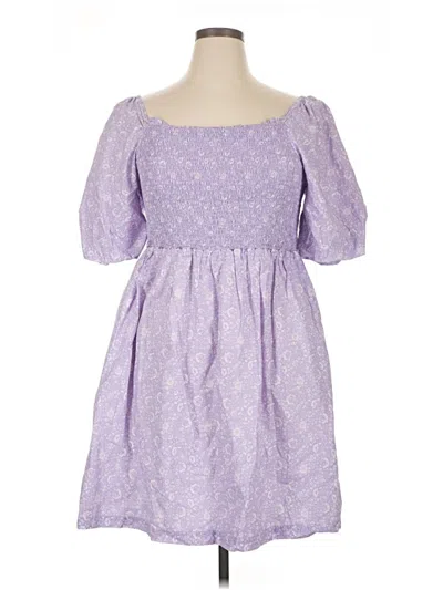 Pre-owned Hope & Henry Casual Dress In Purple