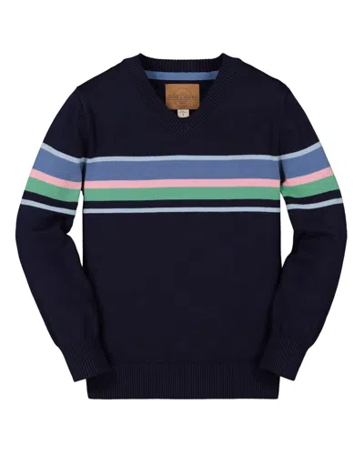 Hope & Henry Kids'  Classic V-neck Sweater In Blue