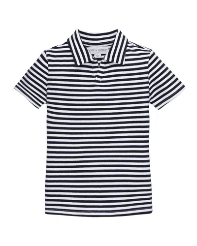 Hope & Henry Kids'  Collar Knit Shirt In White