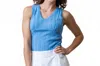 Hope & Henry Cornflower Organic Cotton Tank Sweater In Blue In Blue