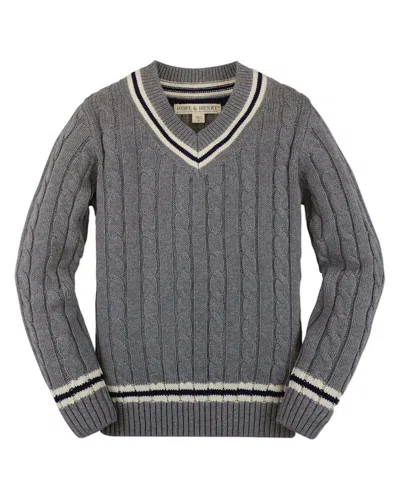 Hope & Henry Cricket Sweater In Gray