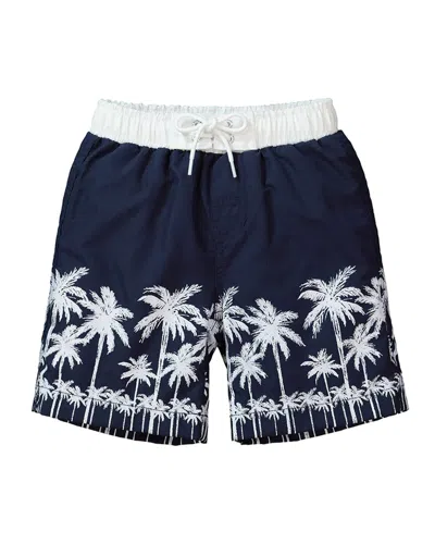 Hope & Henry Elastic Waist Swim Short In Blue