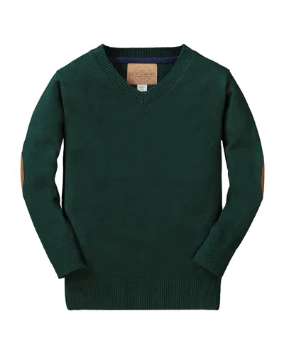 Hope & Henry Fine Gauge V-neck Sweater In Green