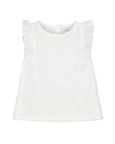 Hope & Henry Flutter Top In White