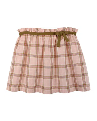 Hope & Henry Gathered Ribbon Skirt In Brown