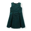 Hope & Henry Girls' Bow Front Jumper, Kids In Deep Green Corduroy