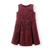 Hope & Henry Girls' Bow Front Jumper, Kids In Wine Velvet