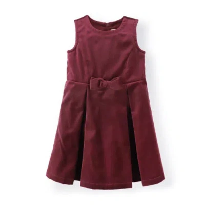 Hope & Henry Babies'  Girls' Bow Front Jumper, Toddler In Wine Velvet