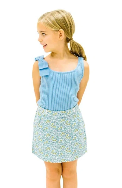 Hope & Henry Kids'  Girls' Bow Sweater Tank In Cornflower Blue