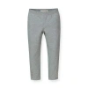 Hope & Henry Girls' Button Cuff Ponte Pant, Toddler In Heather Grey Button Cuff