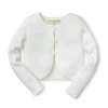 Hope & Henry Girls' Cropped Curved Hem Cardigan, Infant In White