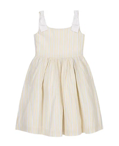 Hope & Henry Kids' Linen Bow Shoulder Dress In Multi