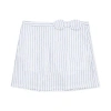 Hope & Henry Girls' Linen Pleated Bow Skort, Kids In White Court Pinstripe