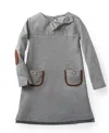 Hope & Henry Girls' Quilted Ponte Riding Dress, Kids In Gray
