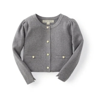 Hope & Henry Baby Girls' Milano Stitch Cardigan, Infant In Gray