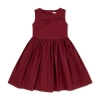 Hope & Henry Girls' Organic Asymmetrical Bow Party Dress, Toddler In Oxblood Sateen